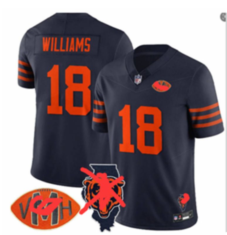 Men 2026 Chicago Bears #18 Williams Blue Nike Limited NFL Jersey style 001->chicago bears->NFL Jersey